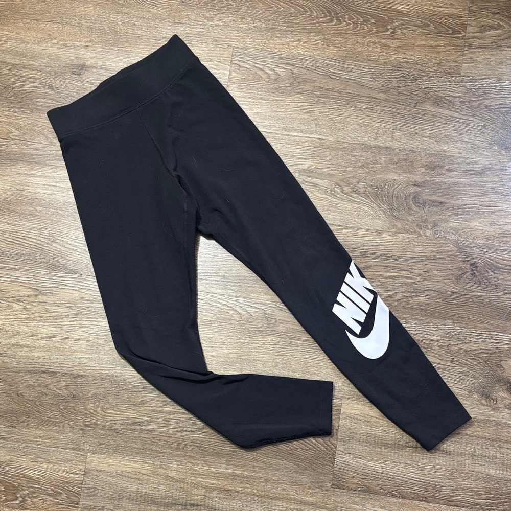 Nike Black Leggings with White Logo